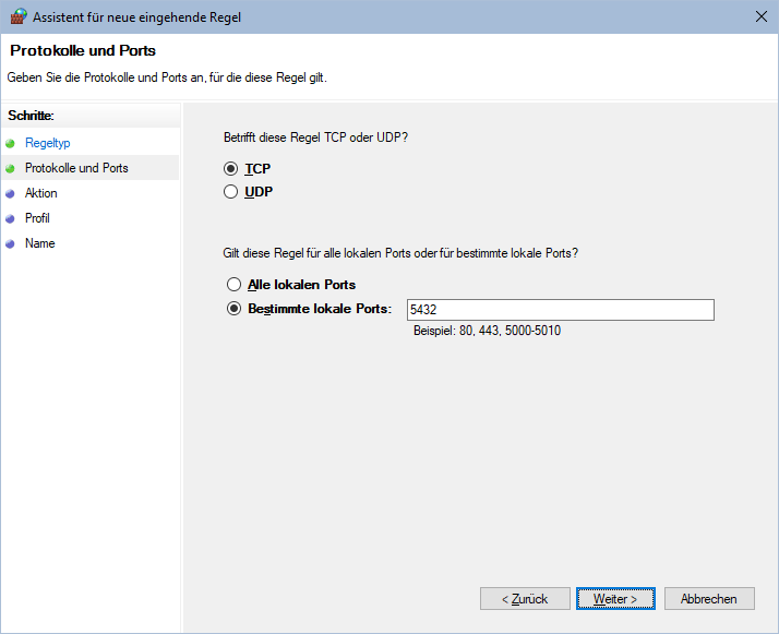 Postgres_Portfreigabe